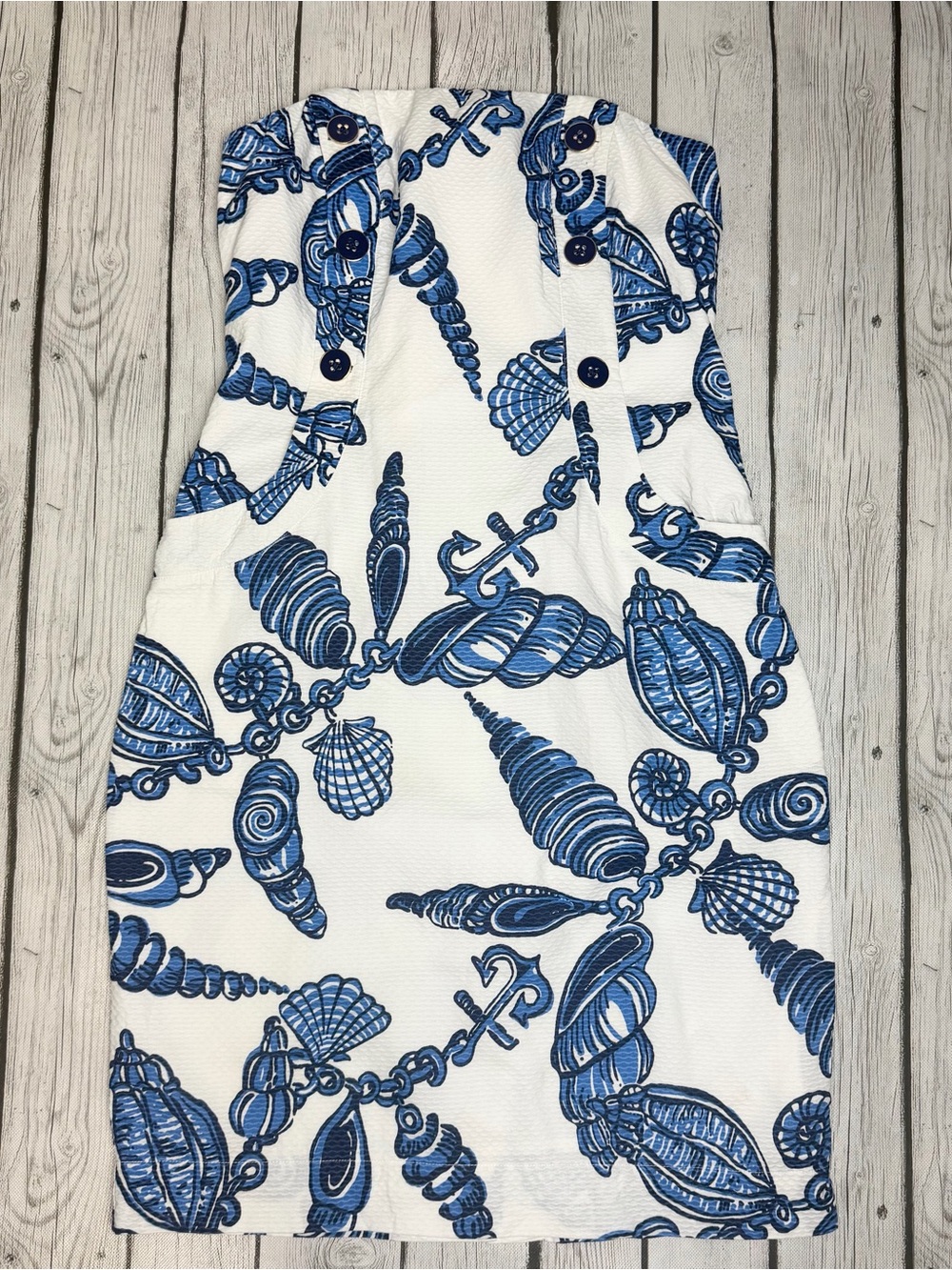 Lilly Pulitzer Women's 4 Vanna Dress Fallin In Love Shells Straples Sheath